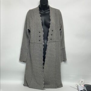 Vocal Textured Gray Knitwear cardigan, bohemian size medium